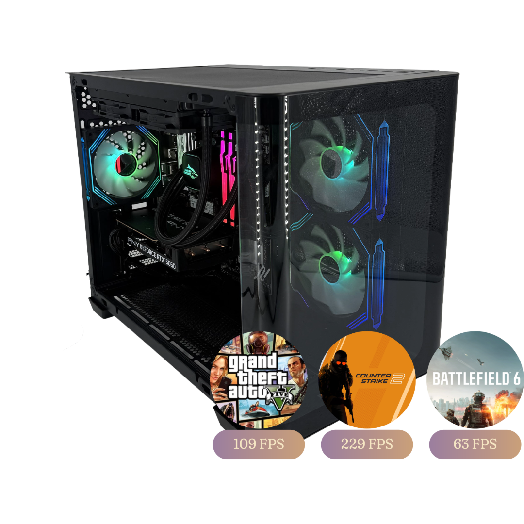 Gaming Desktop – RTX 5060 8GB / Ryzen 5 7600X / 16GB DDR5 / 1TB NVMe
