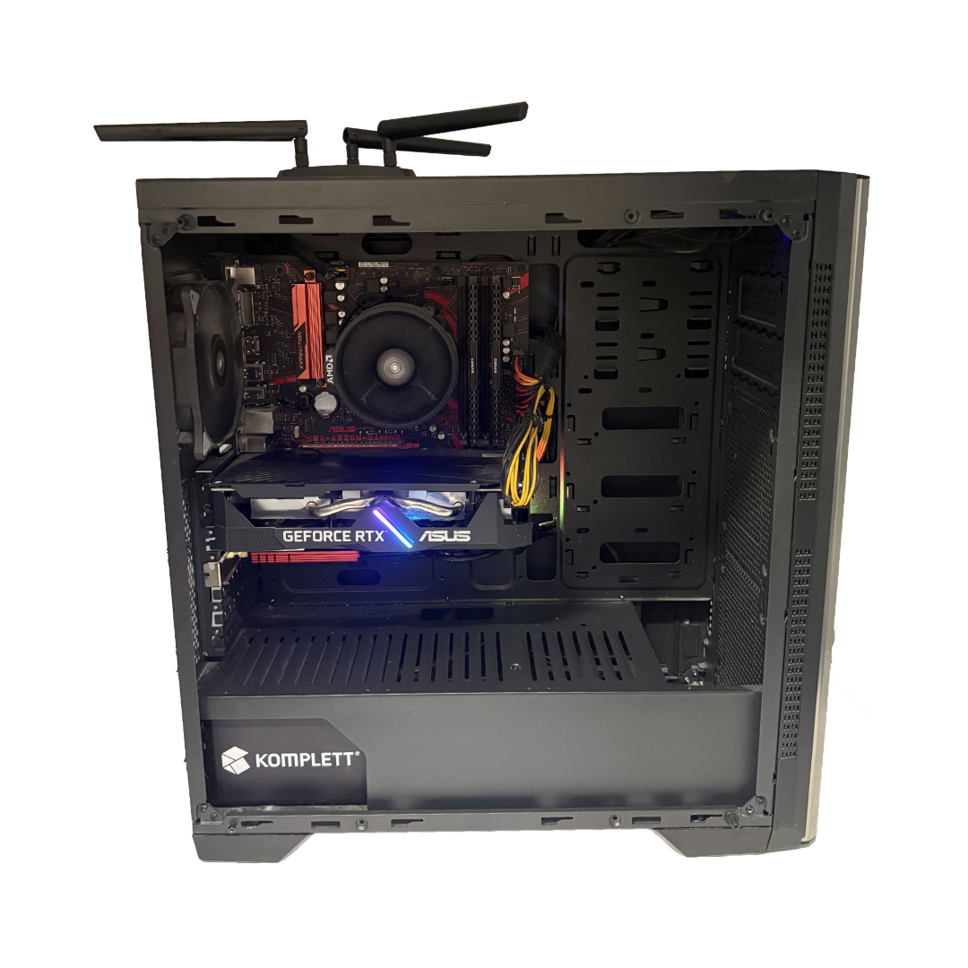 Gaming Desktop / RTX 2060 6GB / Ryzen 5 2600 / 16GB DDR4 / 500GB NVMe / Mycket Bra Skick-rollover image